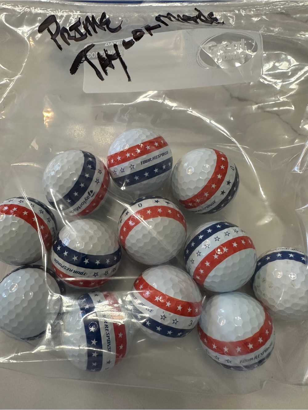 TaylorMade White Golf Balls with Red & Blue Star Bands